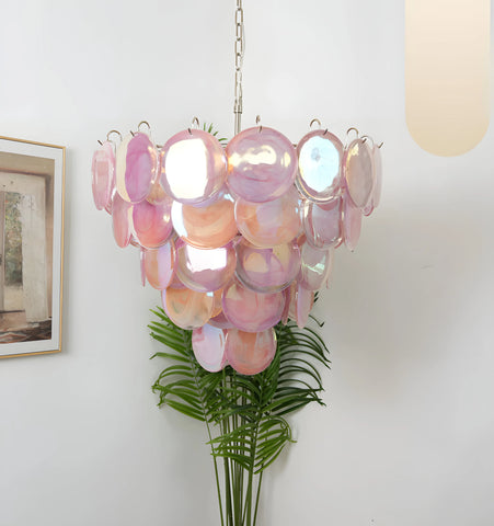 Pink Murano Disc Chandelier - NexioPick