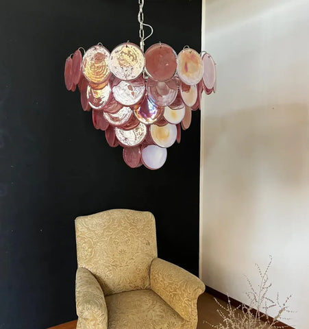 Pink Murano Disc Chandelier - NexioPick