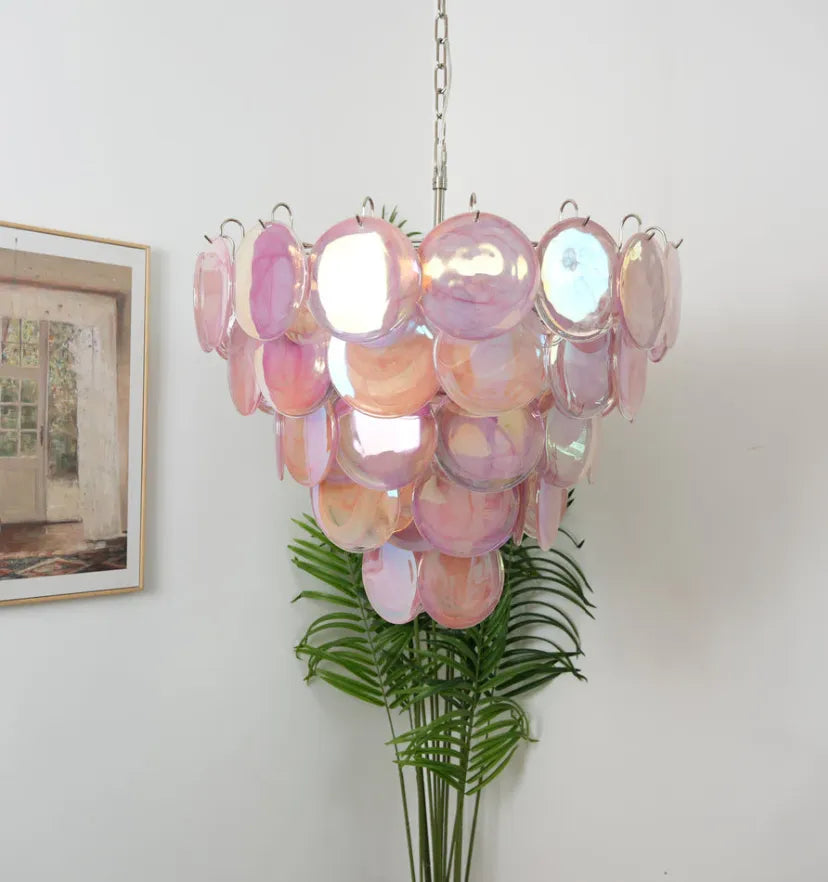 Pink Murano Disc Chandelier - NexioPick