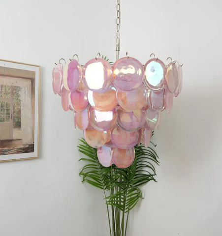 Pink Murano Disc Chandelier - NexioPick