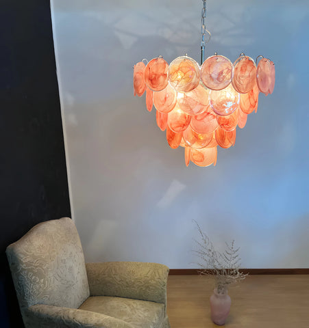 Pink Murano Disc Chandelier - NexioPick