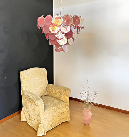 Pink Murano Disc Chandelier - NexioPick