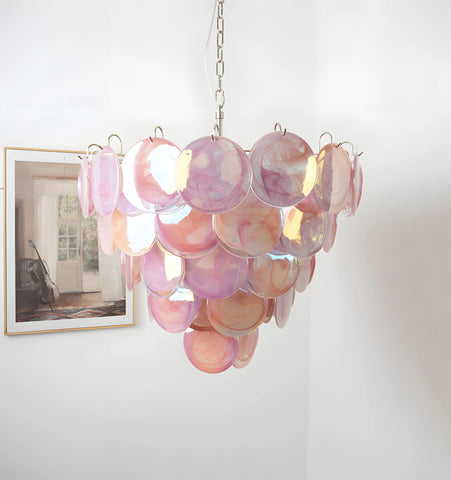 Pink Murano Disc Chandelier - NexioPick
