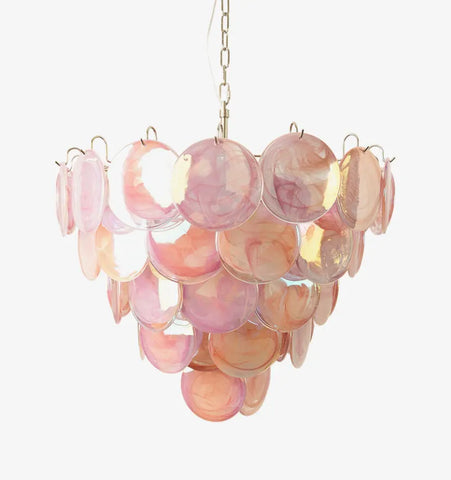 Pink Murano Disc Chandelier - NexioPick