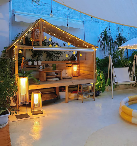 Plastic Rattan Outdoor Post Light - NexioPick