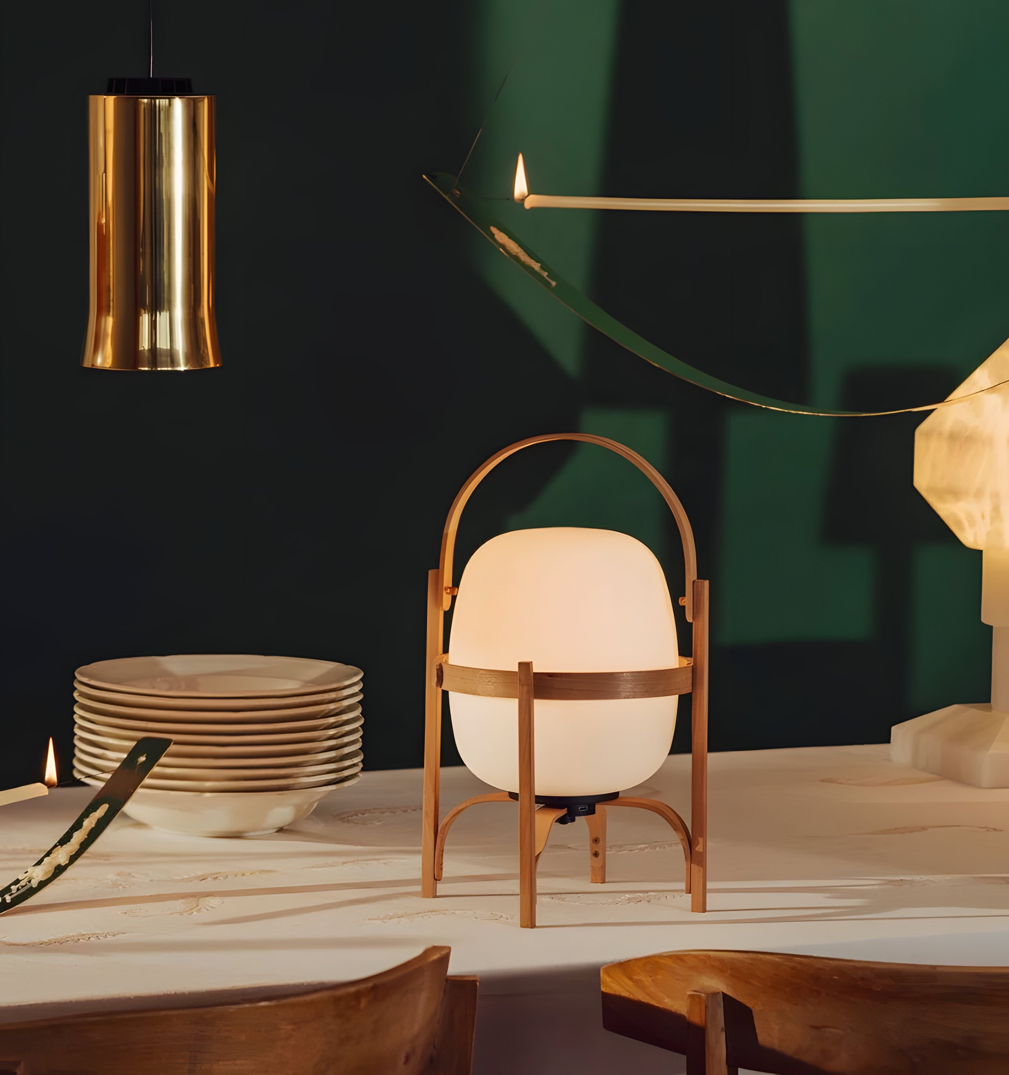 Portable Lantern Glass Table Lamp - NexioPick