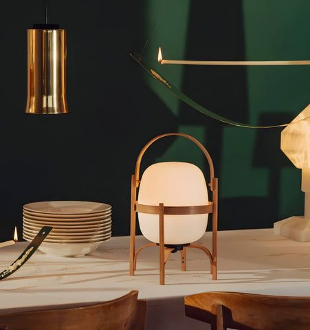 Portable Lantern Glass Table Lamp - NexioPick