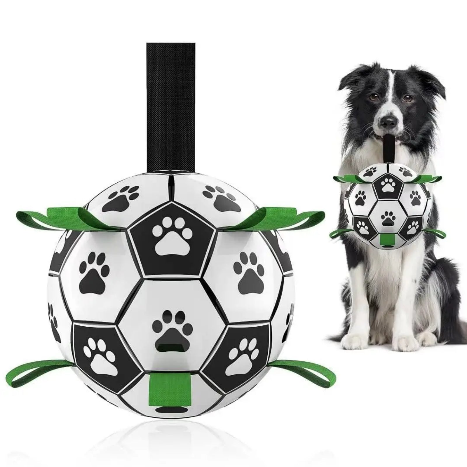 Premium Interactive Dog Soccer Ball – Durable 6" PU Puppy Toy with Handles for Fetch & Training