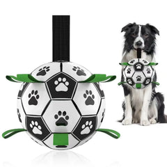 Premium Interactive Dog Soccer Ball – Durable 6" PU Puppy Toy with Handles for Fetch & Training