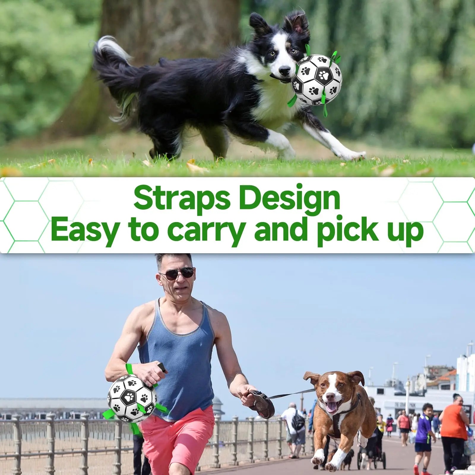 Premium Interactive Dog Soccer Ball – Durable 6" PU Puppy Toy with Handles for Fetch & Training