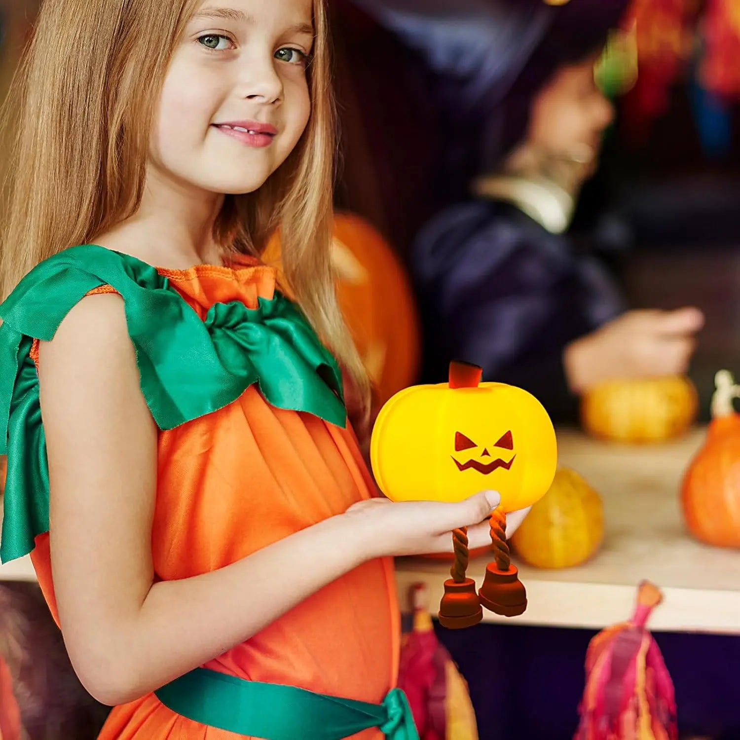 Pumpkin Night Light – Rechargeable Dimmable Silicone LED Lamp for Kids, Nursery, Desk & Halloween Decor