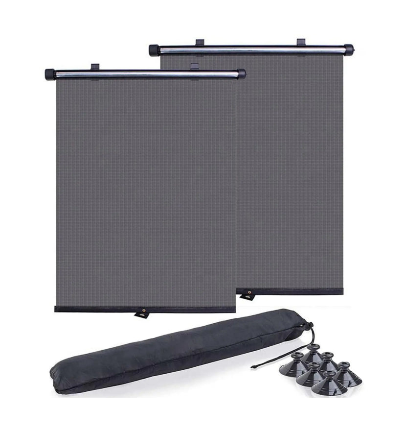 Retractable Car Window Shades – 2-Pack UV Protection & Heat Blocking Sunshades for Baby & Pet Safety