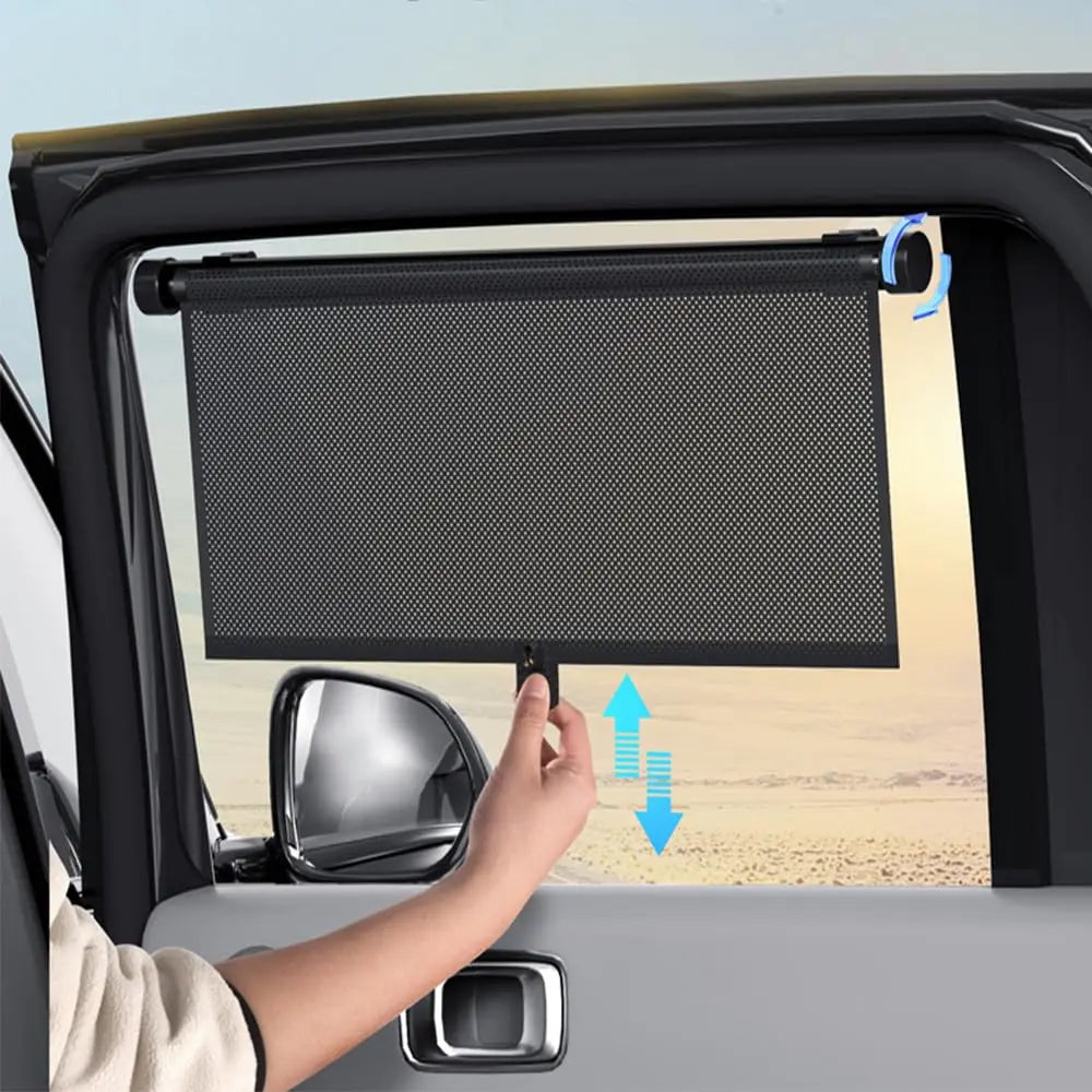 Retractable Car Window Shades – 2-Pack UV Protection & Heat Blocking Sunshades for Baby & Pet Safety