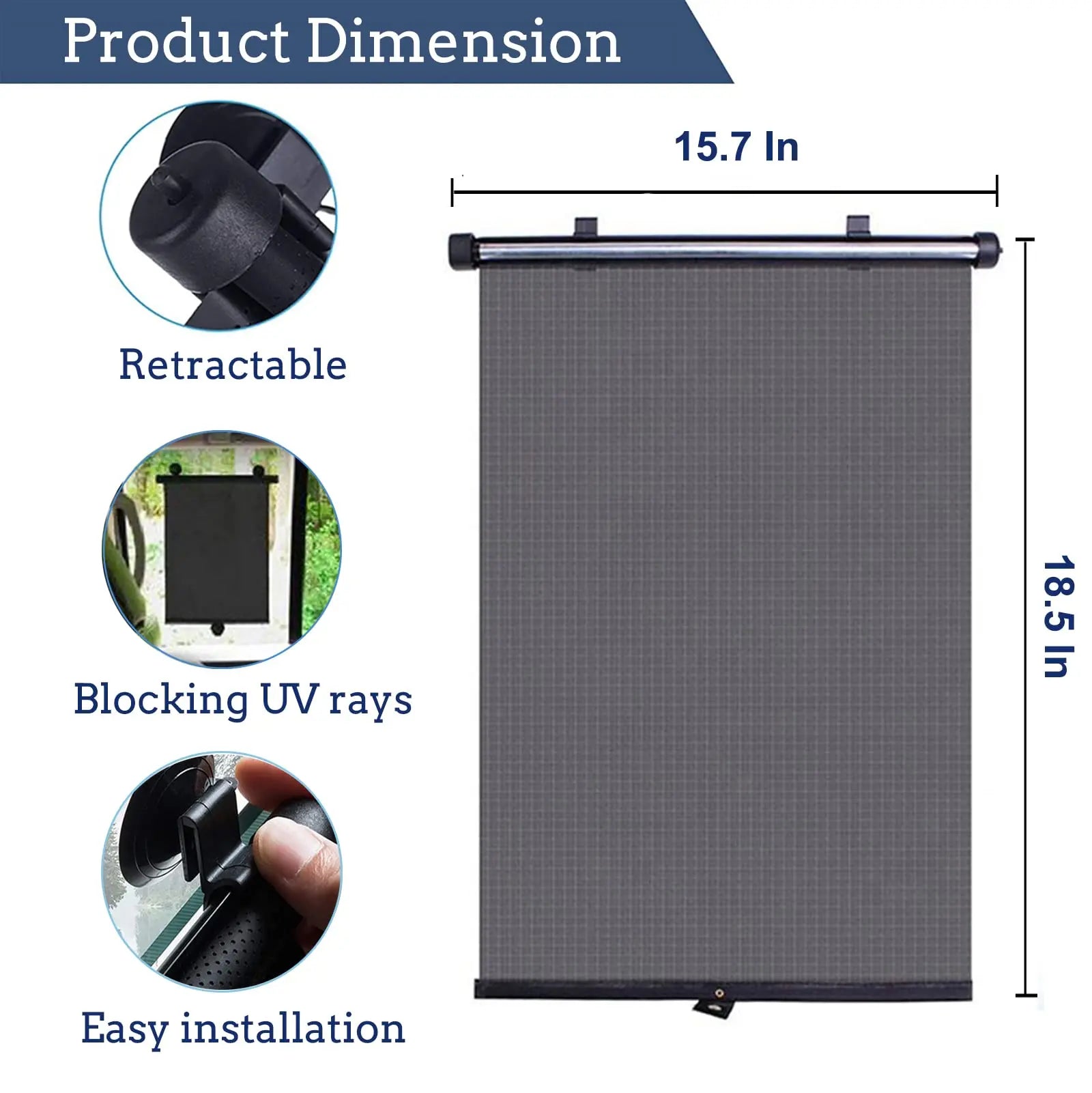 Retractable Car Window Shades – 2-Pack UV Protection & Heat Blocking Sunshades for Baby & Pet Safety