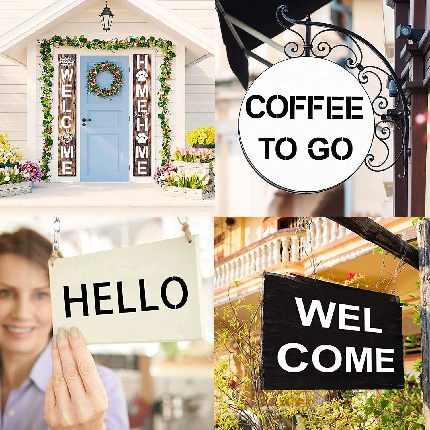 36-Piece Reusable Letter & Number Stencils – Durable Plastic Alphabet Templates for Wood, Fabric, Walls & DIY Crafting