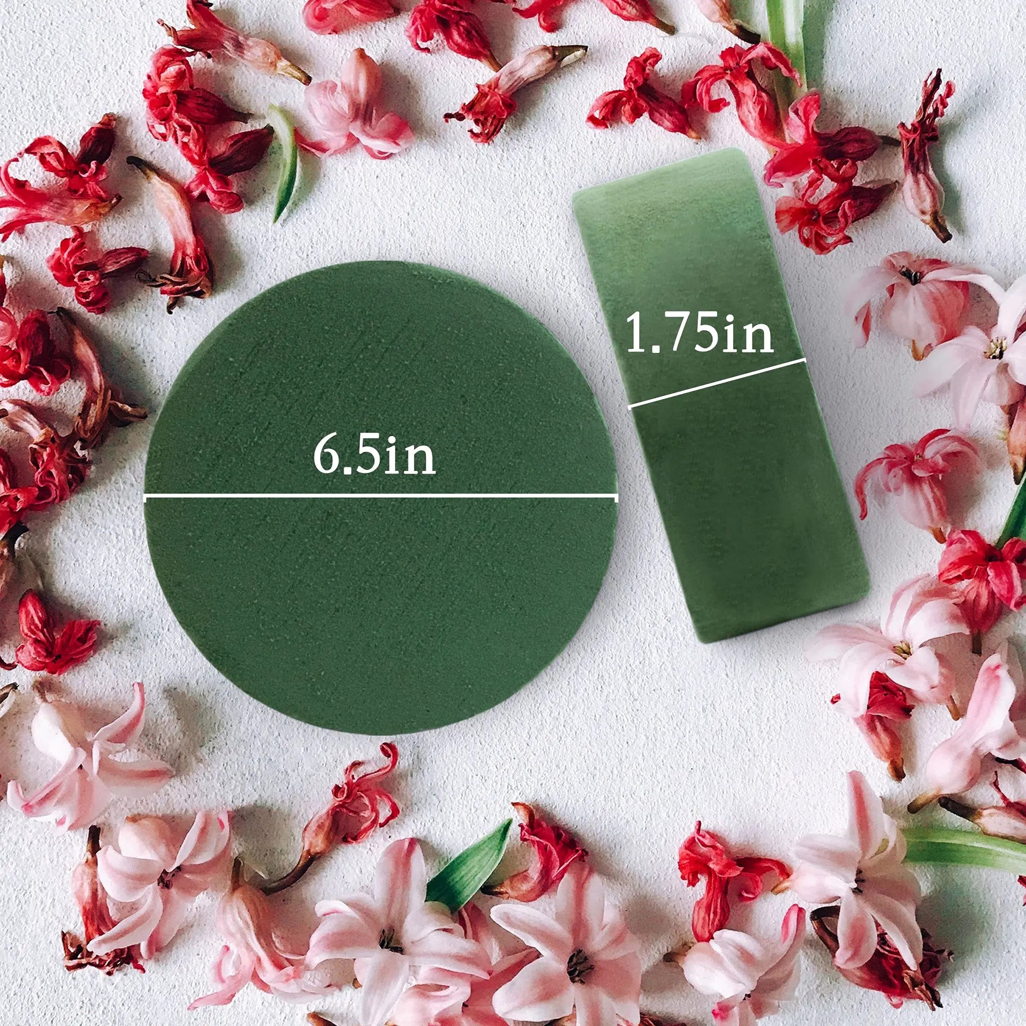 6-Pack Round Floral Foam Blocks – 6.5″ Dry Foam for Artificial & Fresh Flower Arrangements