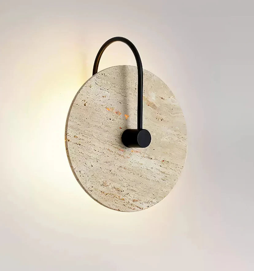 Round Travertine Wall Lamp - NexioPick