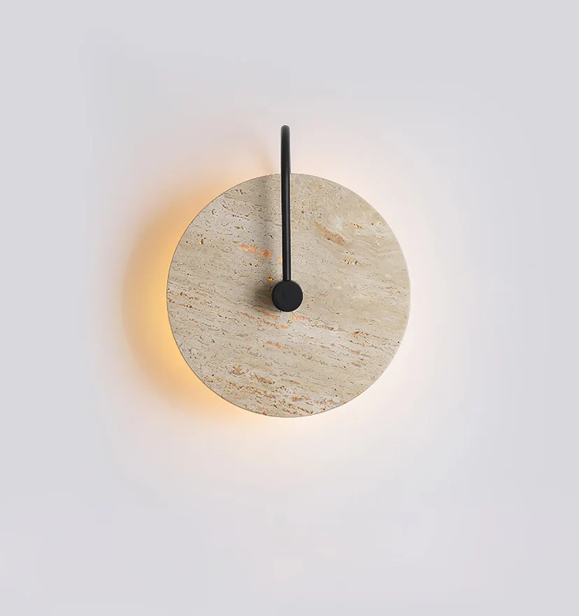 Round Travertine Wall Lamp - NexioPick