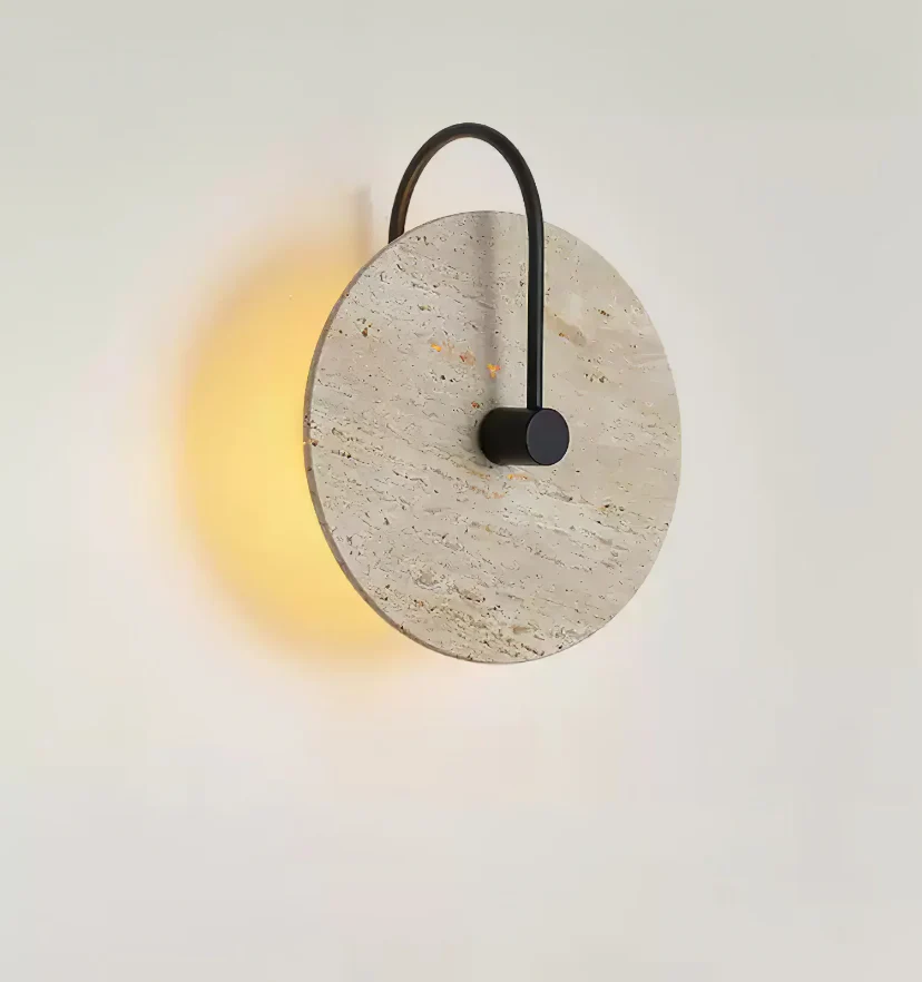 Round Travertine Wall Lamp - NexioPick