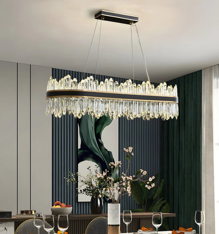 Royal Black Gold Ring Chandelier - NexioPick