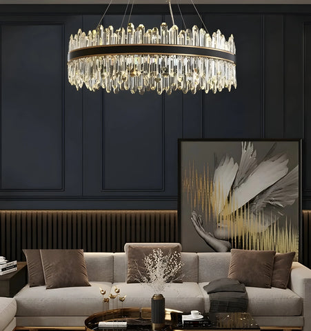 Royal Black Gold Ring Chandelier - NexioPick