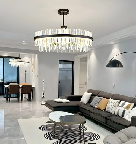 Royal Black Gold Ring Chandelier - NexioPick