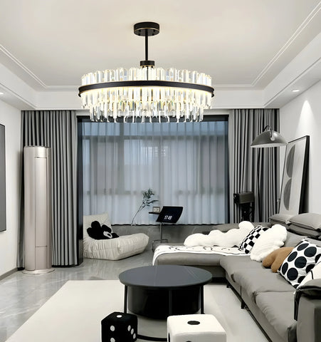 Royal Black Gold Ring Chandelier - NexioPick