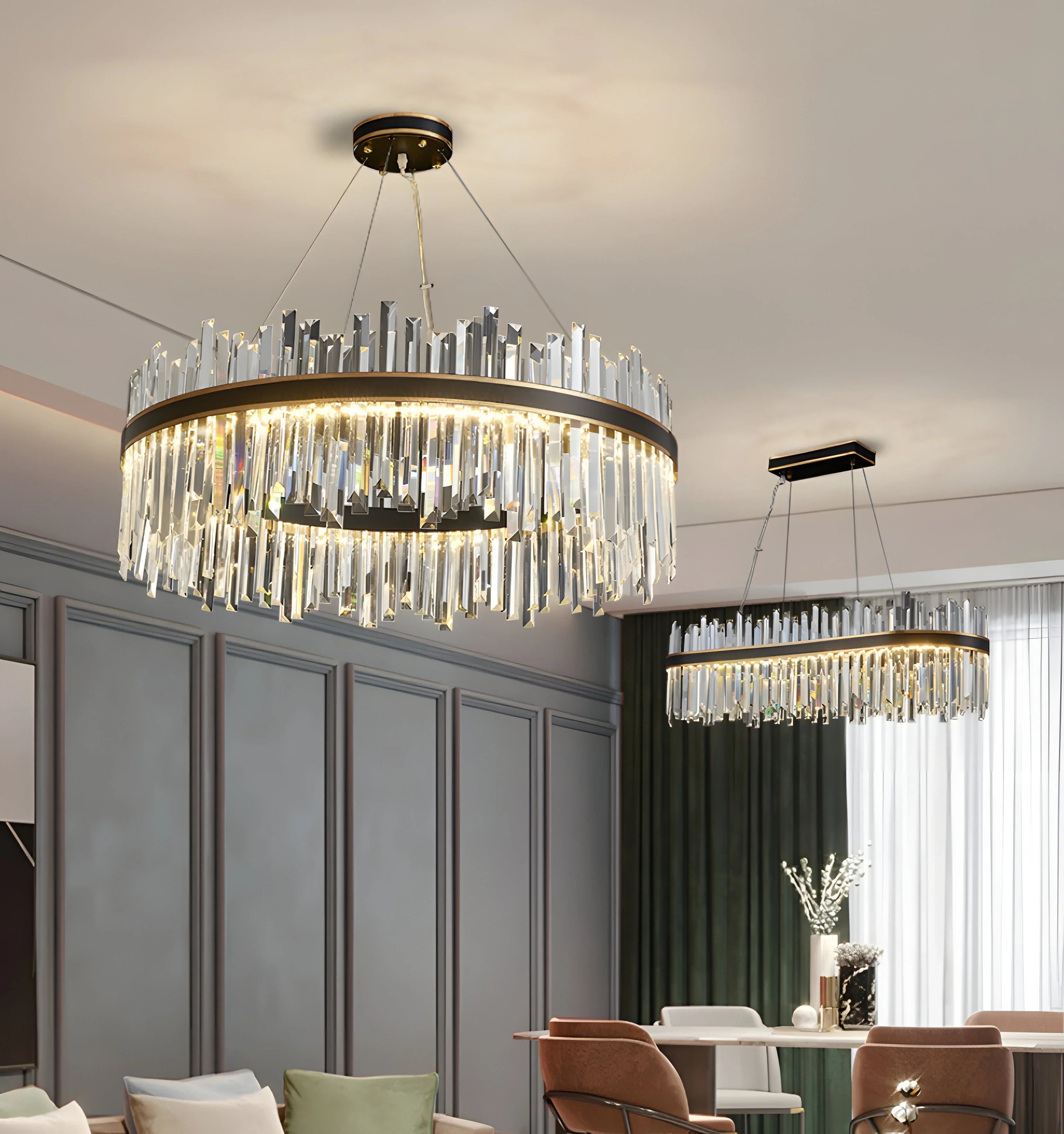 Royal Black Gold Ring Chandelier - NexioPick