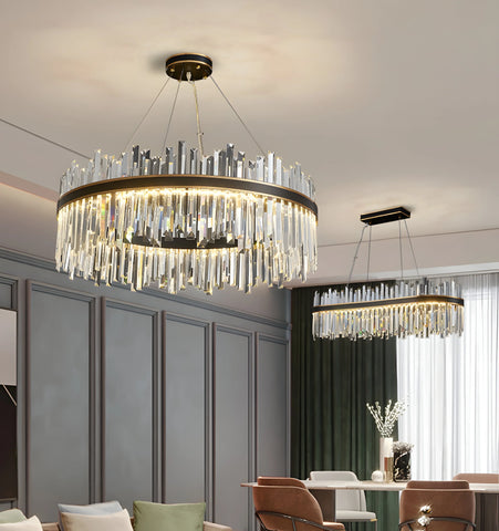 Royal Black Gold Ring Chandelier - NexioPick