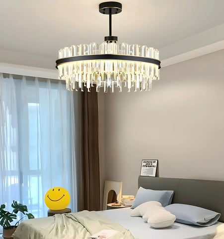 Royal Black Gold Ring Chandelier - NexioPick