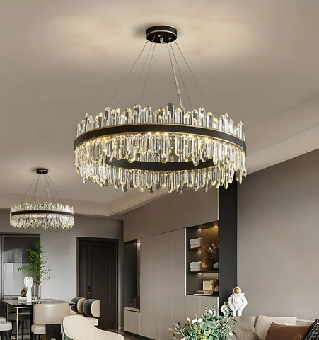 Royal Black Gold Ring Chandelier - NexioPick