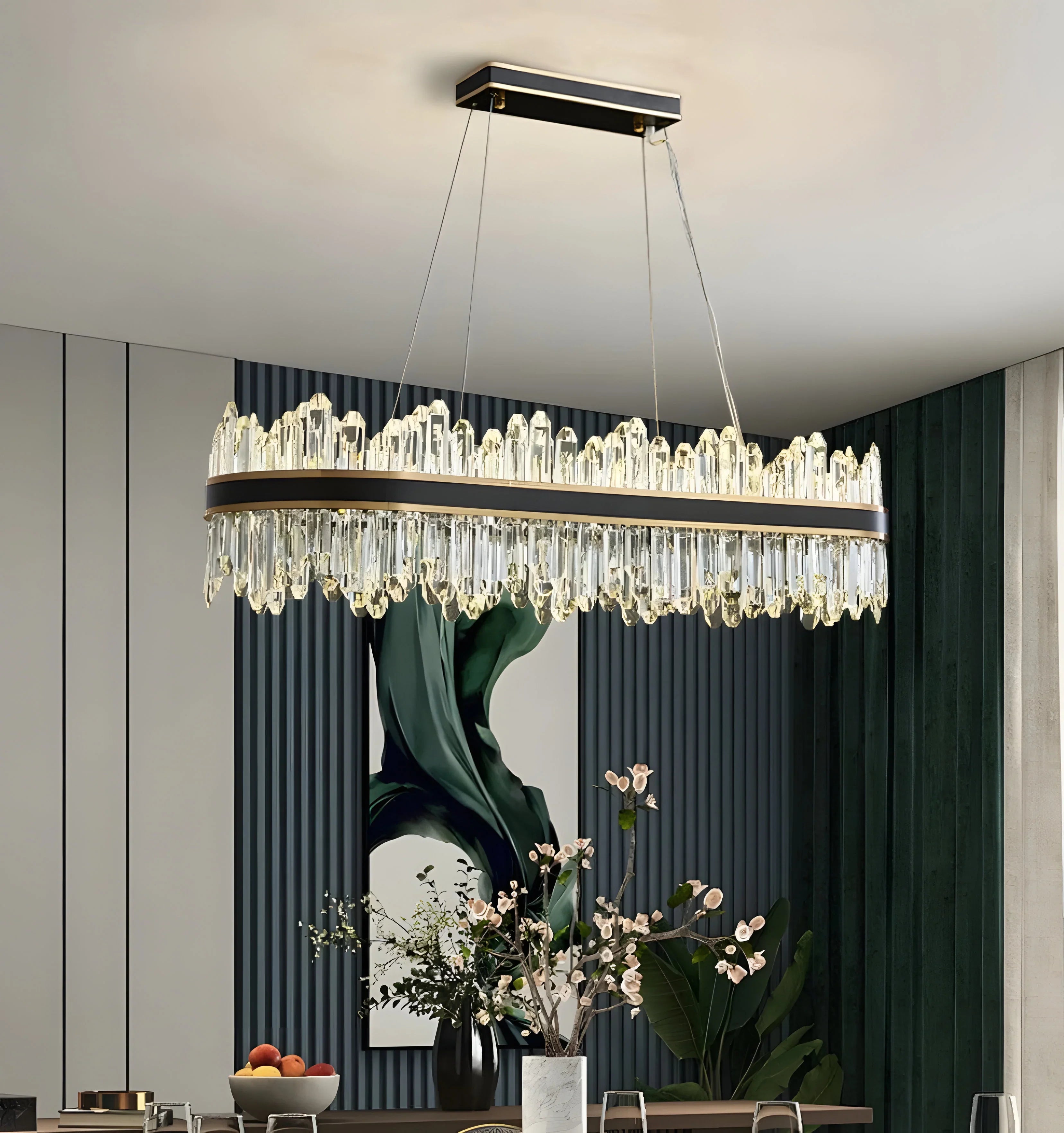 Royal Black Gold Ring Chandelier - NexioPick