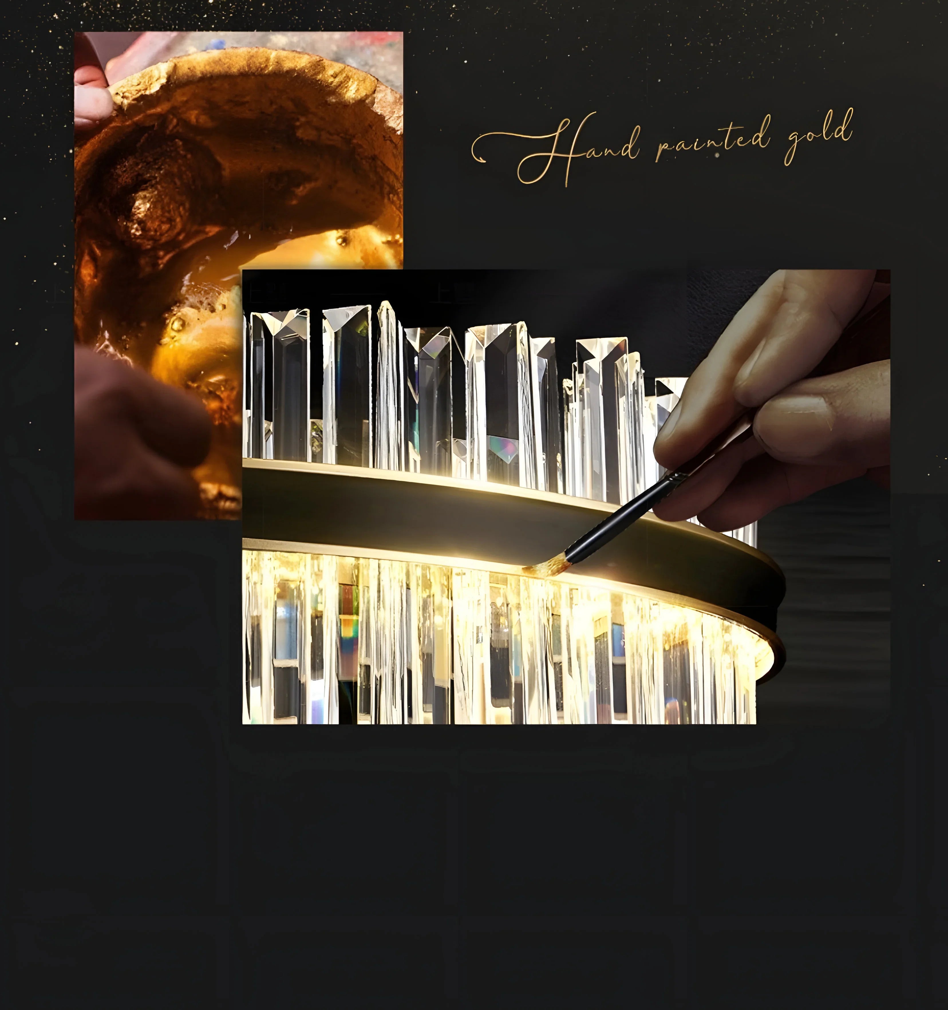 Royal Black Gold Ring Chandelier - NexioPick