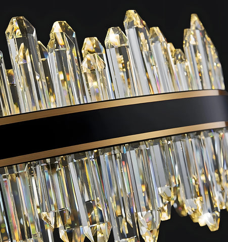 Royal Black Gold Ring Chandelier - NexioPick