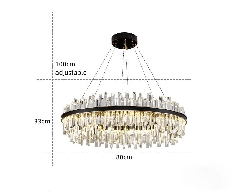 Royal Black Gold Ring Chandelier - NexioPick