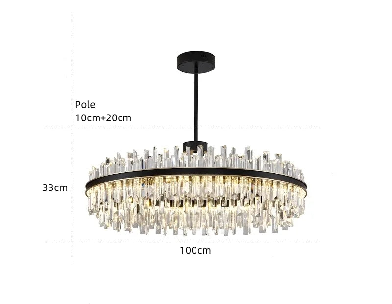 Royal Black Gold Ring Chandelier - NexioPick