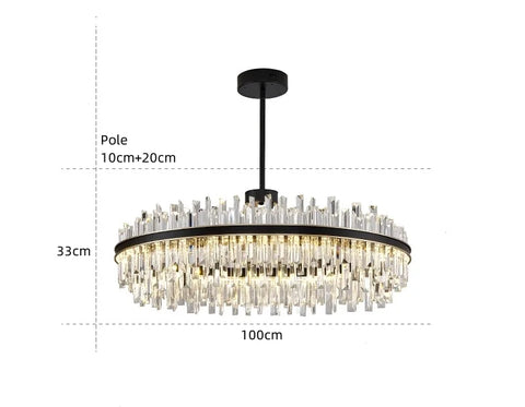 Royal Black Gold Ring Chandelier - NexioPick