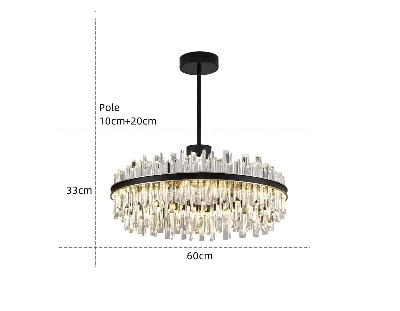 Royal Black Gold Ring Chandelier - NexioPick