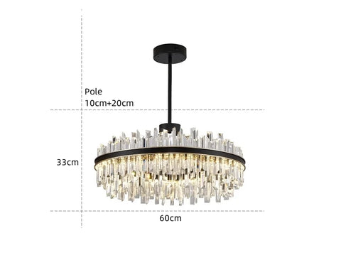 Royal Black Gold Ring Chandelier - NexioPick