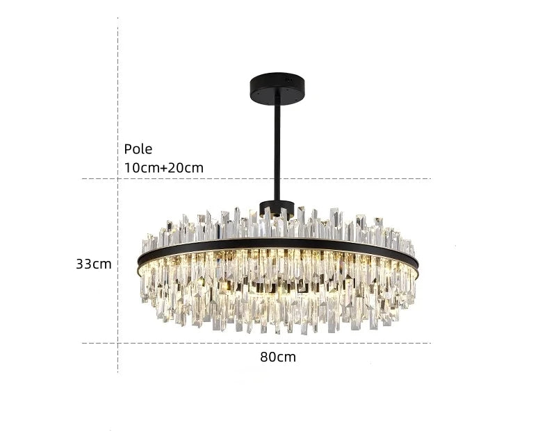 Royal Black Gold Ring Chandelier - NexioPick