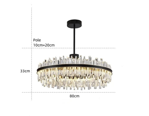 Royal Black Gold Ring Chandelier - NexioPick