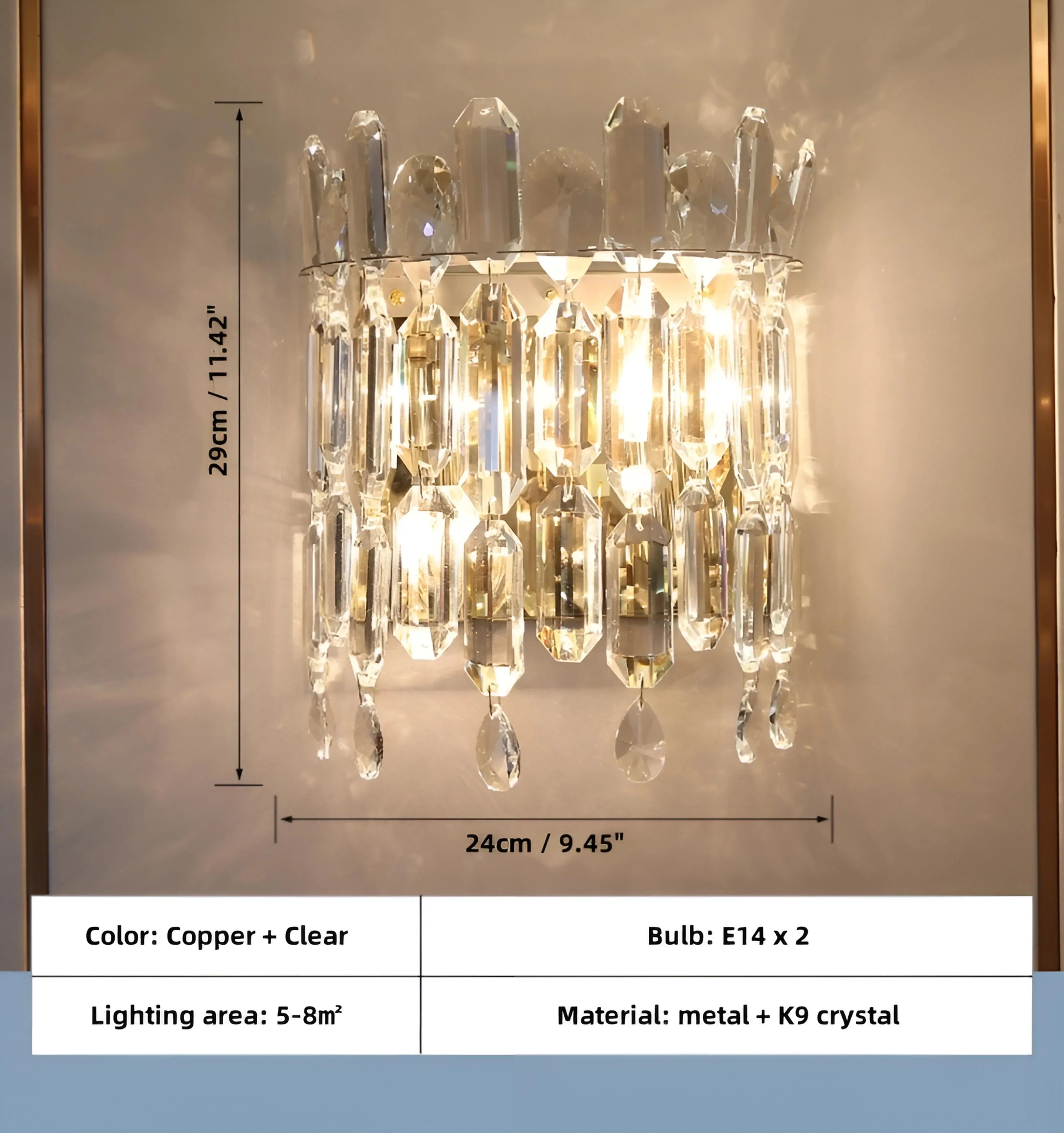 Serena Crystal Wall Lamp - NexioPick
