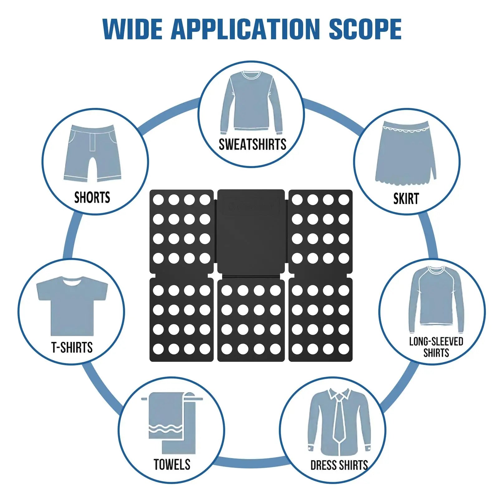 Shirt Folder Board – Easy Clothes Folding Organizer for T-shirts, Shirts & Linens