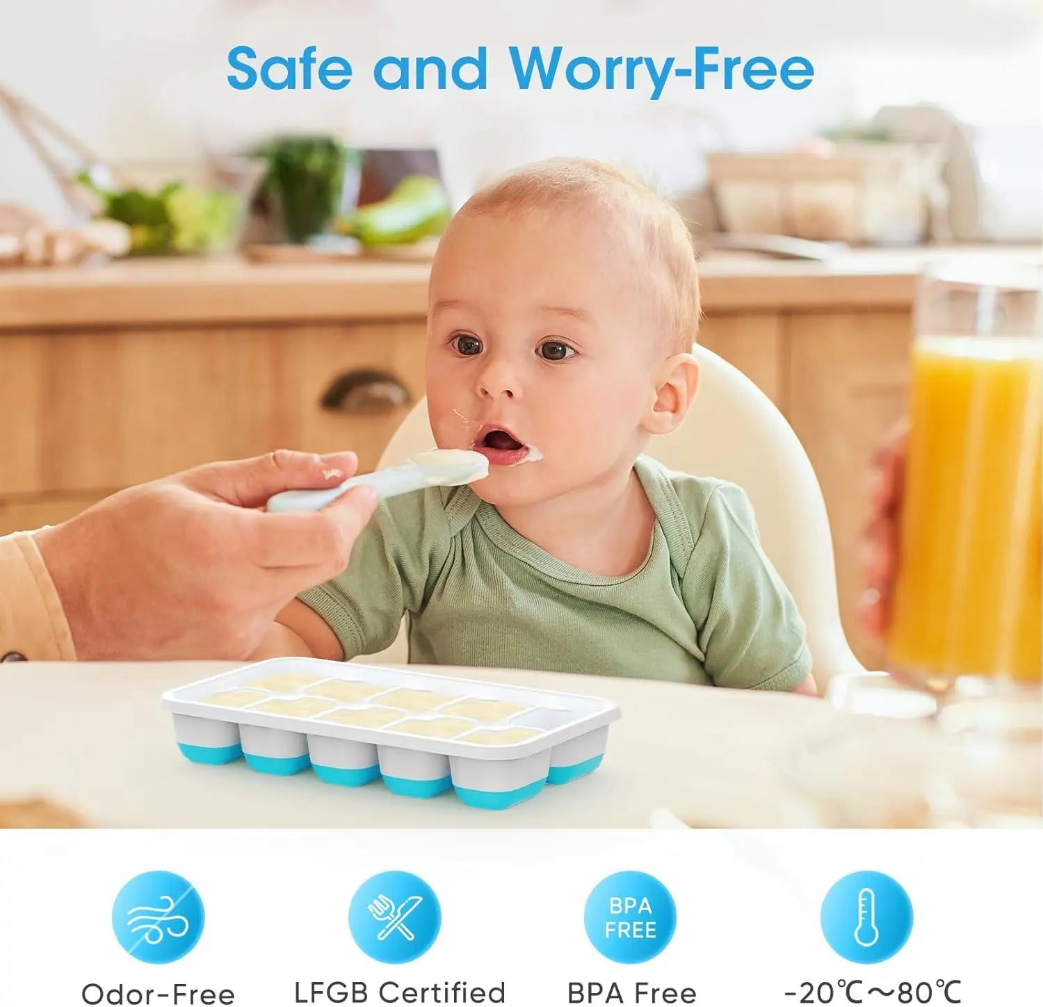 Silicone Ice Cube Tray with Bin – Easy-Release Ice Maker with Lid & Storage Container