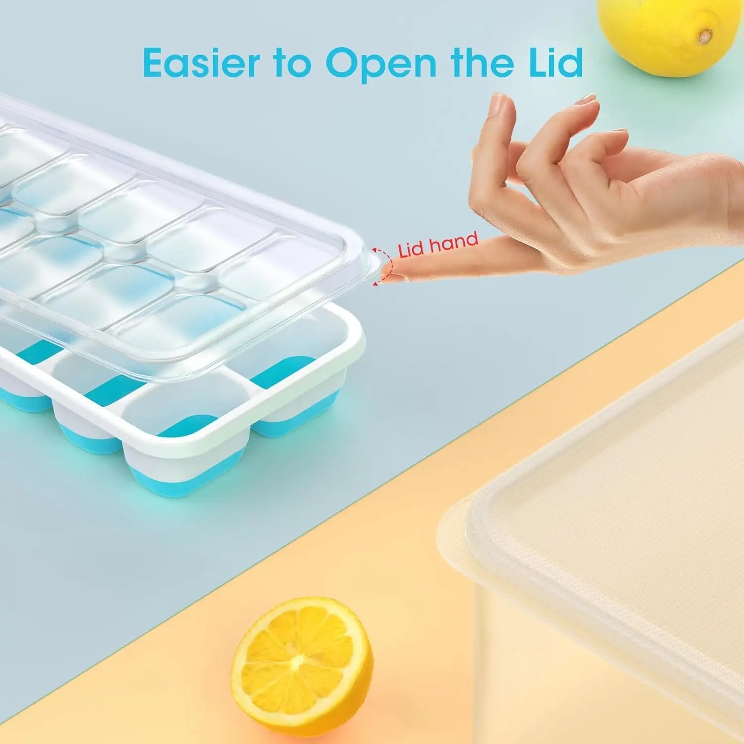 Silicone Ice Cube Tray with Bin – Easy-Release Ice Maker with Lid & Storage Container