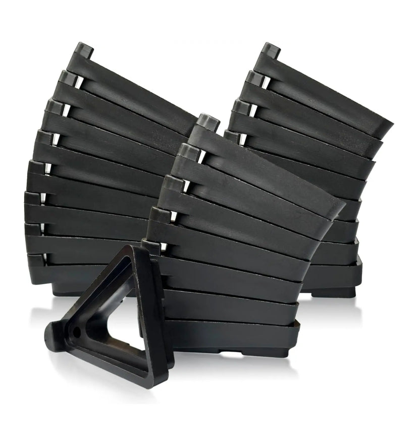 24-Pack Stackable Pot Feet – Adjustable Plant Stands for Outdoor Planters (Black)