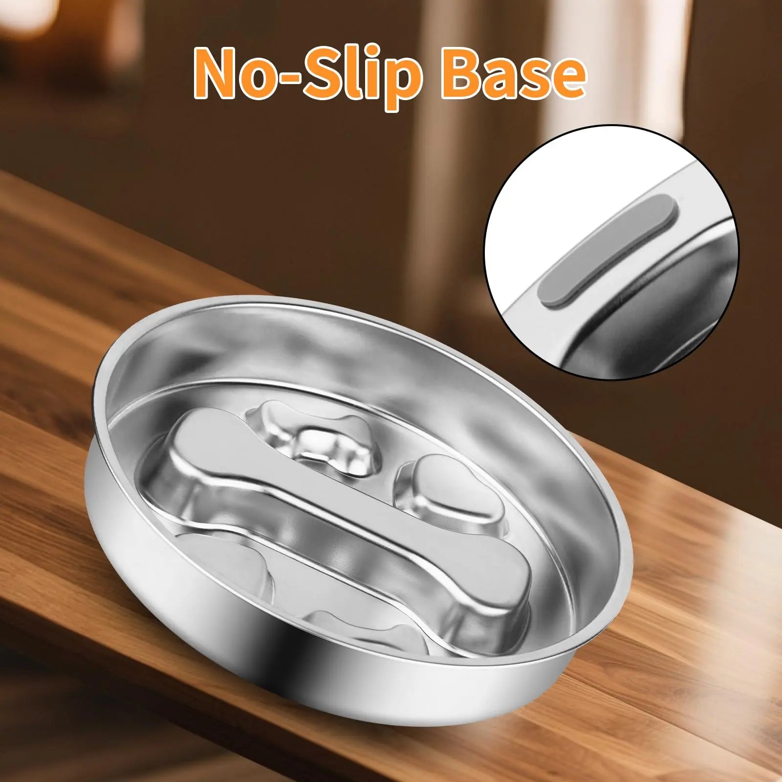 Slow Feeder Dog Bowl – 2-Cup Stainless Steel Puzzle Dish for Small & Medium Dogs & Cats