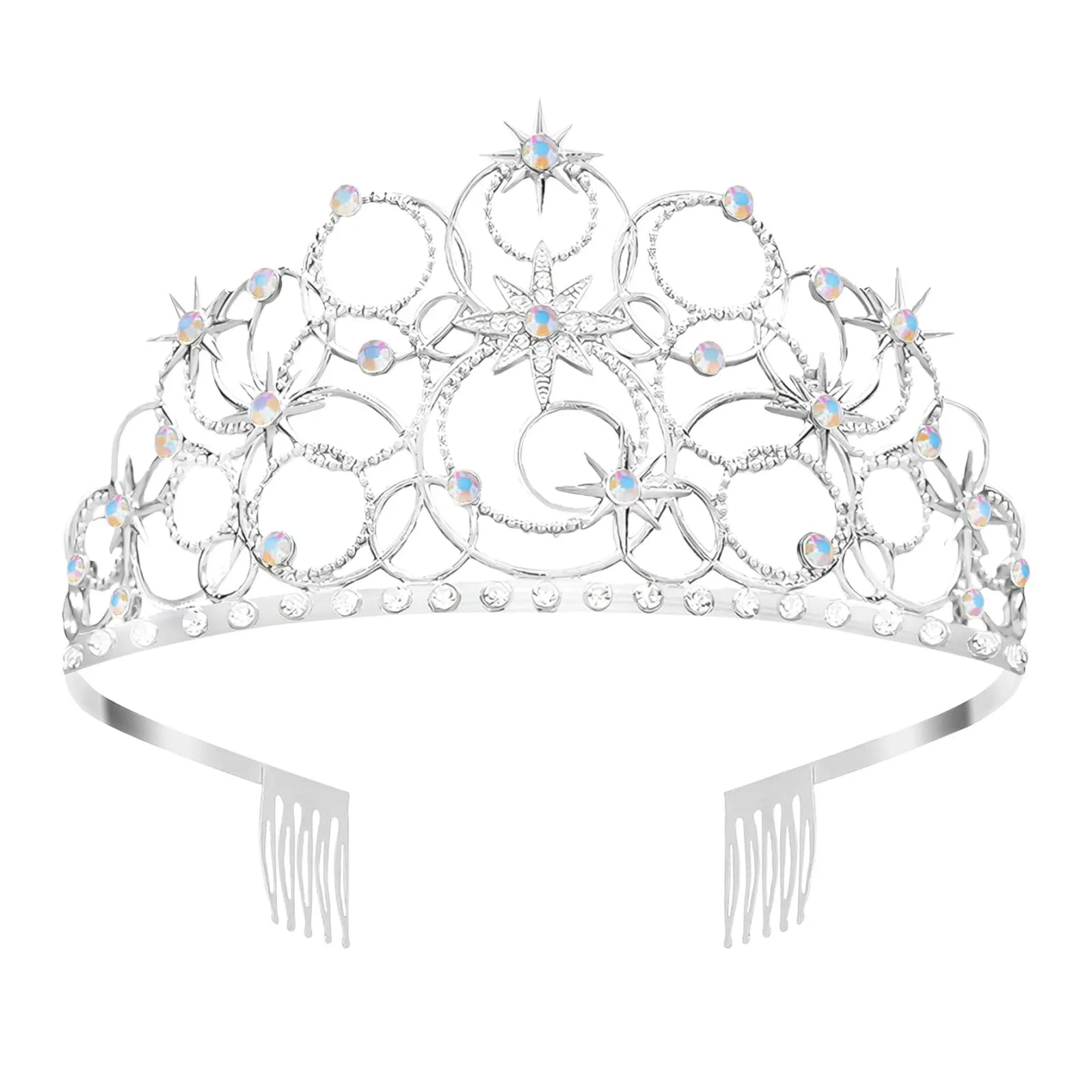 Stellar Princess Crown Tiara – Rhinestone Crystal Crown for Women & Girls, Perfect for Costumes, Weddings & Halloween