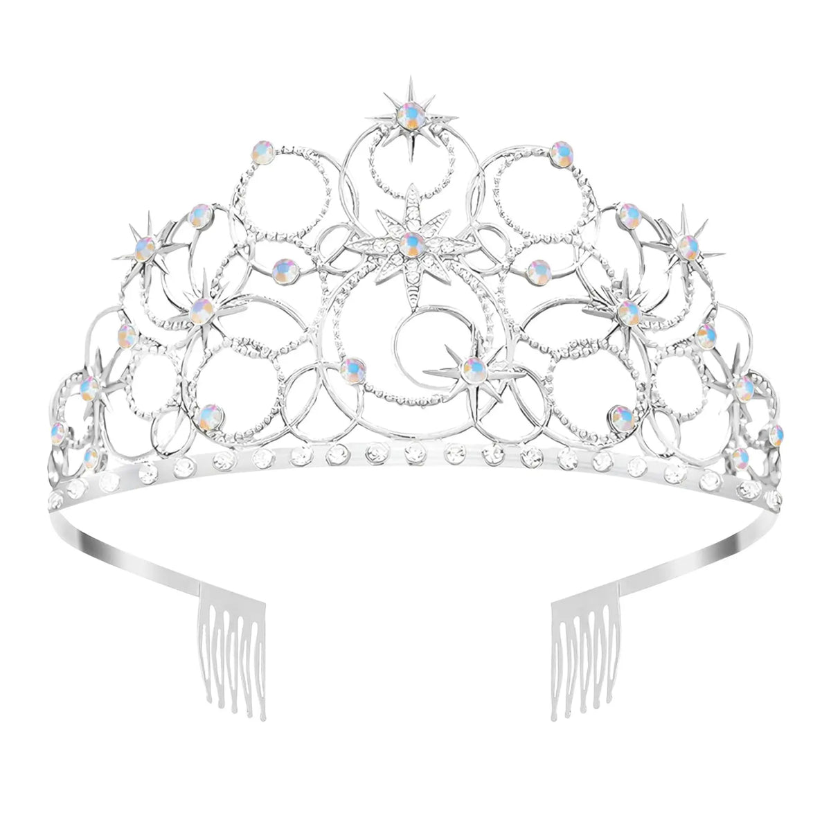 Stellar Princess Crown Tiara – Rhinestone Crystal Crown for Women & Girls, Perfect for Costumes, Weddings & Halloween