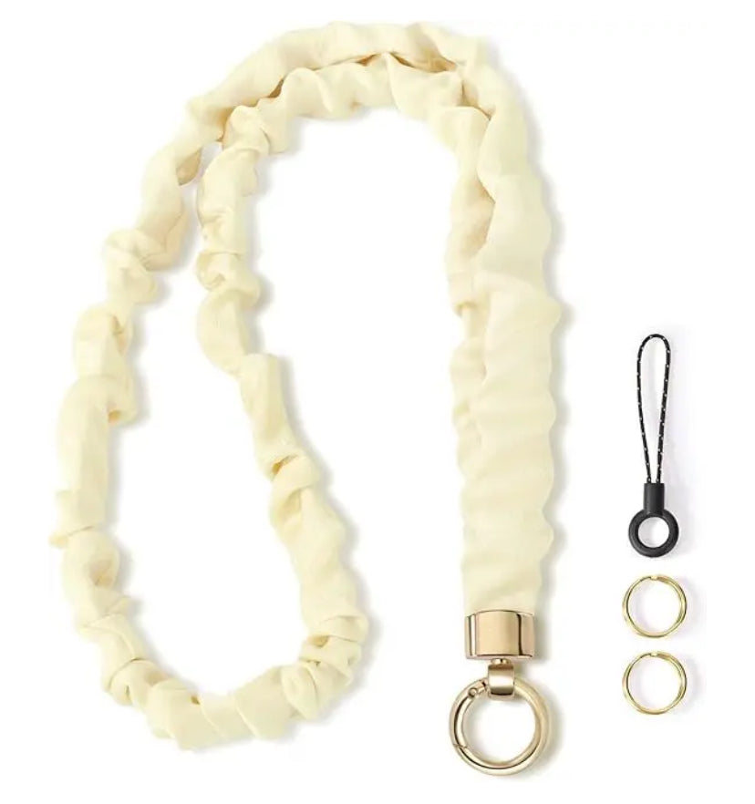 Stretchy Scrunchie Lanyard – Expandable Badge Holder & Keychain for Women